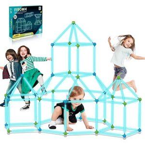 Fort Building Kit for Kids 160 Pieces Glow in The Dark Air Forts Builder